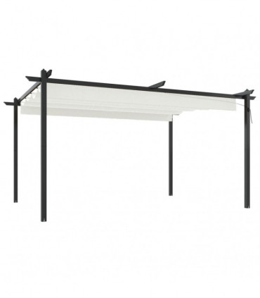 Garden Gazebo with Retractable Roof 4x3 m Cream