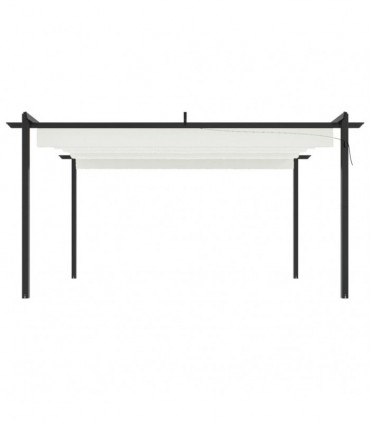 Garden Gazebo with Retractable Roof 4x3 m Cream