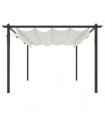Garden Gazebo with Retractable Roof 4x3 m Cream