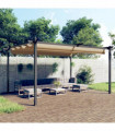 Garden Gazebo with Retractable Roof 4x3 m Taupe