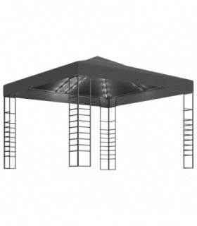 Garden Marquee with LED String Lights 3x3 m Anthracite