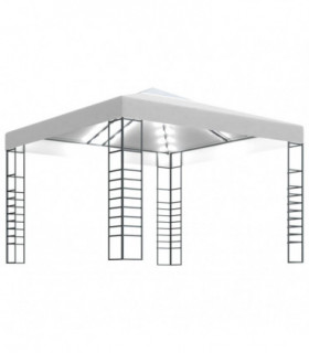 Garden Marquee with LED String Lights 3x3 m White