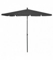 Garden Parasol with Pole 210x140 cm Anthracite