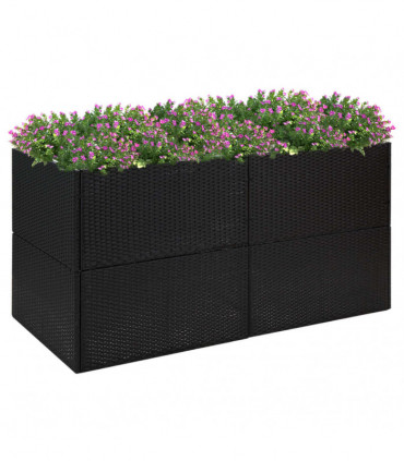 Garden Planter Black 157x80x80 cm Poly Rattan