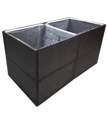 Garden Planter Black 157x80x80 cm Poly Rattan
