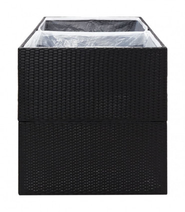 Garden Planter Black 157x80x80 cm Poly Rattan