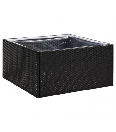Garden Planter Black 80x80x40 cm Poly Rattan
