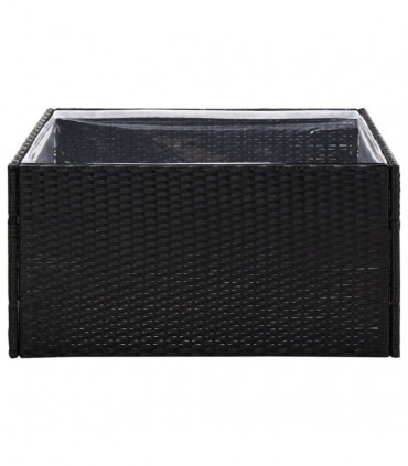 Garden Planter Black 80x80x40 cm Poly Rattan