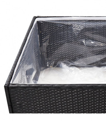 Garden Planter Black 80x80x40 cm Poly Rattan