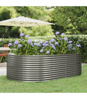 Garden Planter Grey 212x140x68 cm Powder-coated Steel