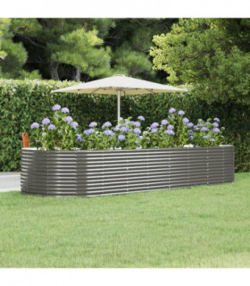 Garden Planter Grey 367x140x68 cm Powder-coated Steel