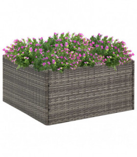 Garden Planter Grey 80x80x40 cm Poly Rattan
