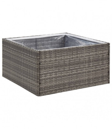 Garden Planter Grey 80x80x40 cm Poly Rattan