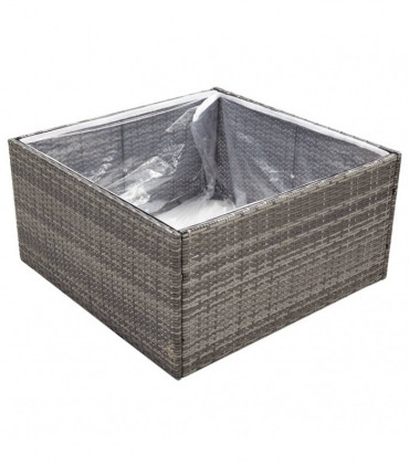 Garden Planter Grey 80x80x40 cm Poly Rattan
