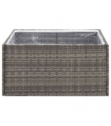 Garden Planter Grey 80x80x40 cm Poly Rattan