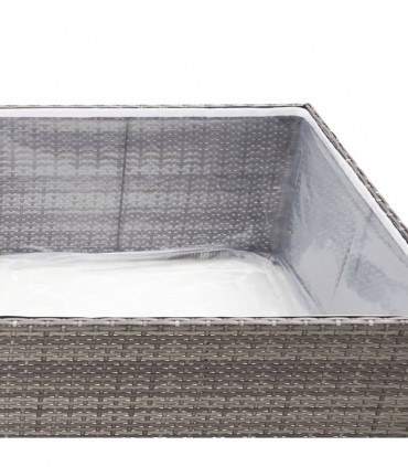 Garden Planter Grey 80x80x40 cm Poly Rattan
