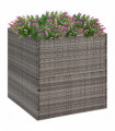 Garden Planter Grey 80x80x80 cm Poly Rattan