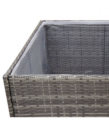 Garden Planter Grey 80x80x80 cm Poly Rattan
