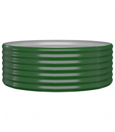 Garden Planter Powder-coated Steel 100x100x36 cm Green
