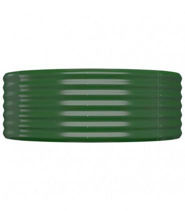 Garden Planter Powder-coated Steel 100x100x36 cm Green