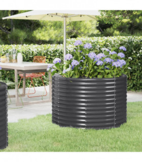 Garden Planter Powder-coated Steel 100x100x68 cm Anthracite