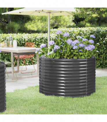 Garden Planter Powder-coated Steel 100x100x68 cm Anthracite