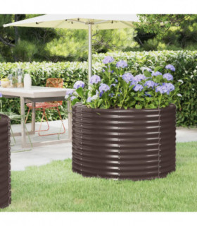 Garden Planter Powder-coated Steel 100x100x68 cm Brown