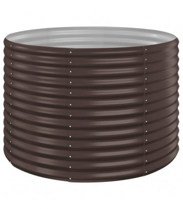 Garden Planter Powder-coated Steel 100x100x68 cm Brown
