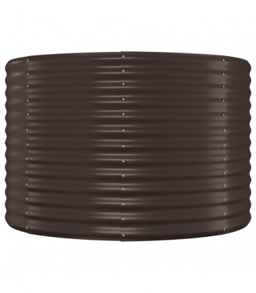 Garden Planter Powder-coated Steel 100x100x68 cm Brown