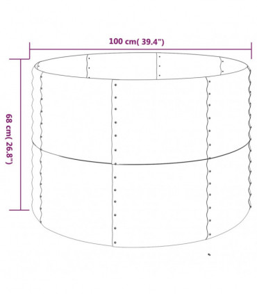 Garden Planter Powder-coated Steel 100x100x68 cm Brown