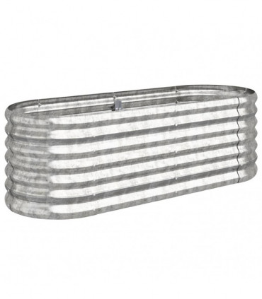 Garden Planter Powder-coated Steel 114x40x36 cm Silver