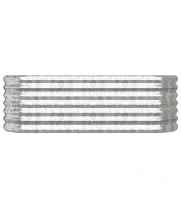 Garden Planter Powder-coated Steel 114x40x36 cm Silver