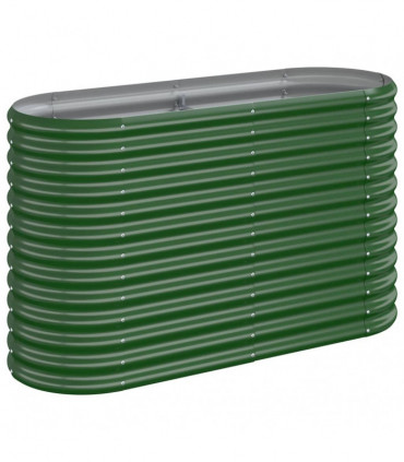 Garden Planter Powder-coated Steel 114x40x68 cm Green