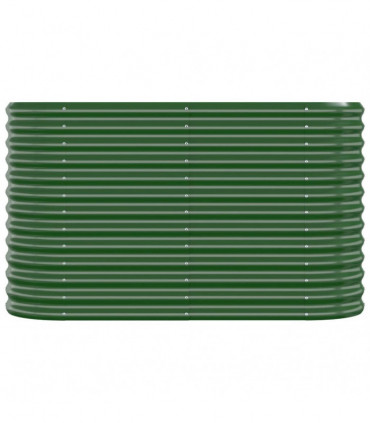 Garden Planter Powder-coated Steel 114x40x68 cm Green