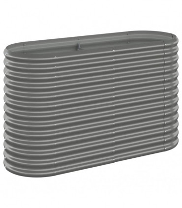 Garden Planter Powder-coated Steel 114x40x68 cm Grey
