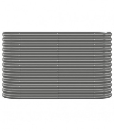 Garden Planter Powder-coated Steel 114x40x68 cm Grey