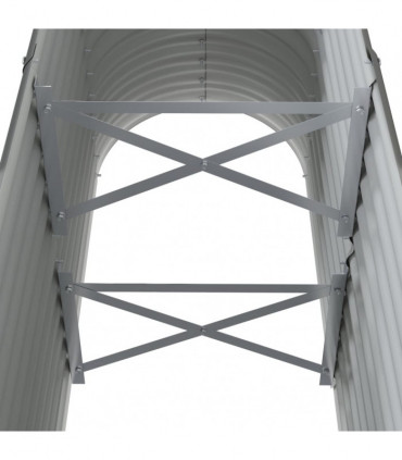 Garden Planter Powder-coated Steel 114x40x68 cm Grey