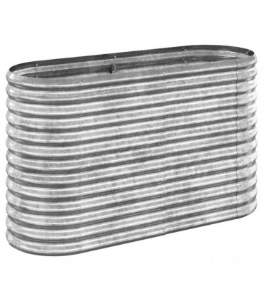 Garden Planter Powder-coated Steel 114x40x68 cm Silver