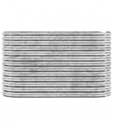 Garden Planter Powder-coated Steel 114x40x68 cm Silver