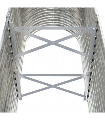 Garden Planter Powder-coated Steel 114x40x68 cm Silver