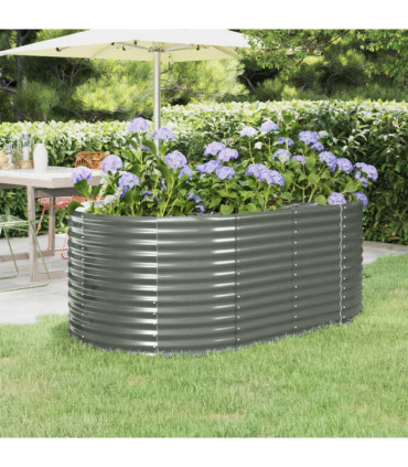 Garden Planter Powder-coated Steel 175x100x68 cm Grey