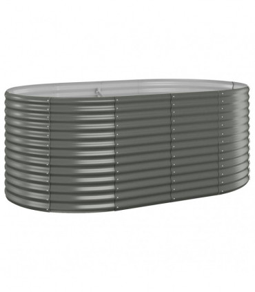 Garden Planter Powder-coated Steel 175x100x68 cm Grey