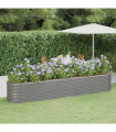 Garden Planter Powder-coated Steel 368x80x68 cm Grey