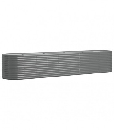 Garden Planter Powder-coated Steel 368x80x68 cm Grey
