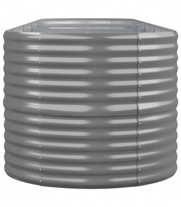 Garden Planter Powder-coated Steel 368x80x68 cm Grey