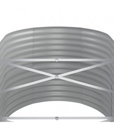 Garden Planter Powder-coated Steel 368x80x68 cm Grey