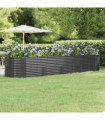 Garden Planter Powder-coated Steel 396x100x68 cm Anthracite