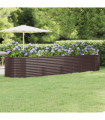 Garden Planter Powder-coated Steel 396x100x68 cm Brown