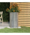 Garden Planter Powder-coated Steel 40x40x68 cm Silver