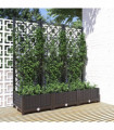 Garden Planter with Trellis Black 120x40x121.5 cm PP